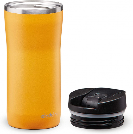 thermosbeker Mocca Leak-Lock RVS 350 ml okergeel - Afbeelding 2