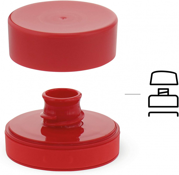 waterfles Aveo 24,1 cm 600 ml rood/zwart - Afbeelding 3