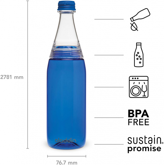waterfles Fresco Twist & Go 28 cm 700 ml blauw - Afbeelding 3