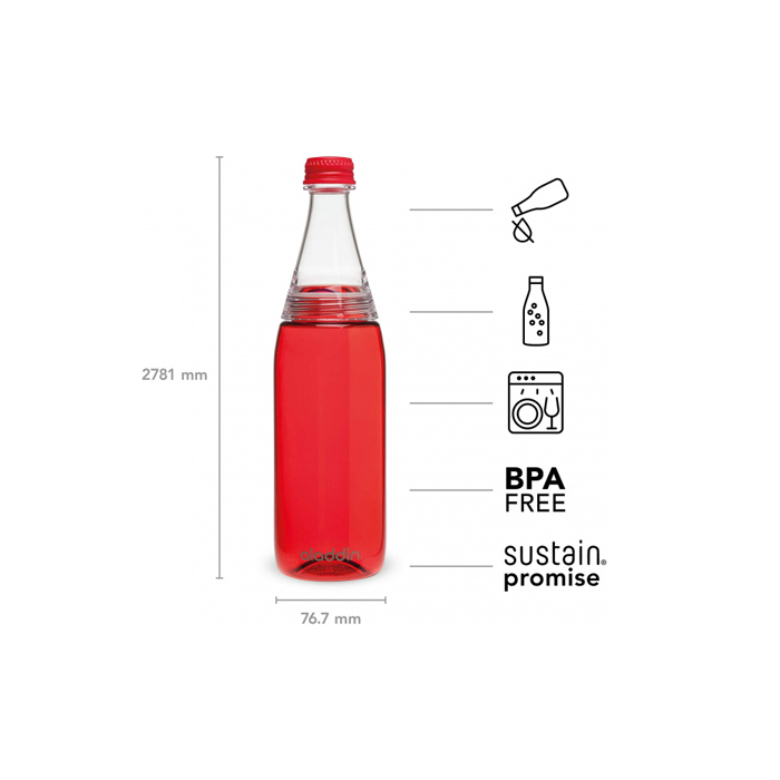 waterfles Fresco Twist & Go 28 cm 700 ml rood - Afbeelding 3