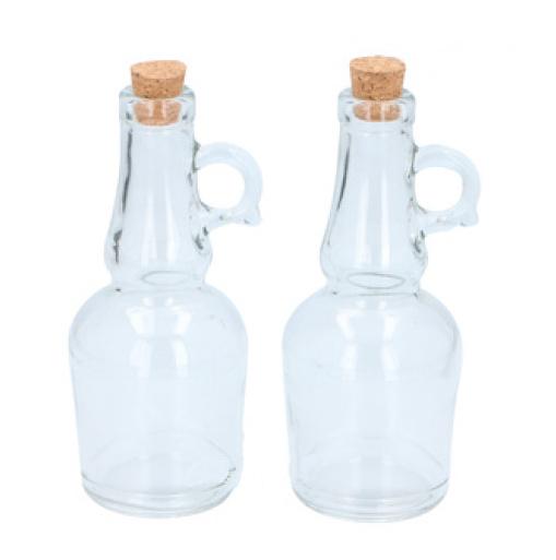 olie- en azijnfles 250 ml 18 cm glas transparant 2 stuks