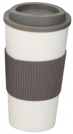 reismok 450 ml polypropyleen 17,5 cm wit/grijs