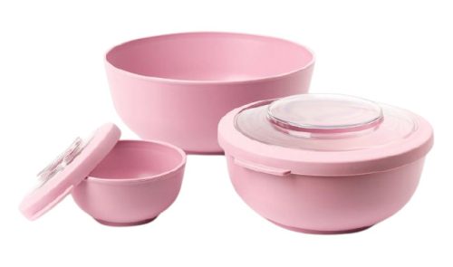vershoudbakjes 2000 ml polypropyleen roze 6-delig