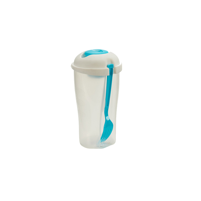 saladebak 500 ml 19,5 x 11 cm blauw/transparant