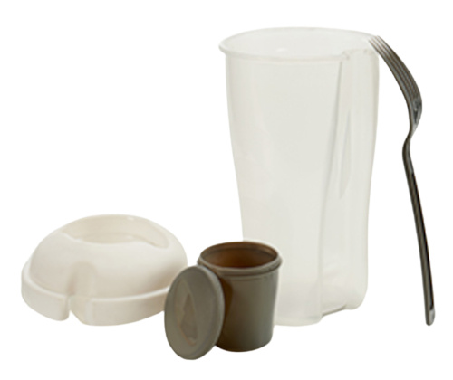 saladebak 500 ml 19,5 x 11 cm grijs/transparant