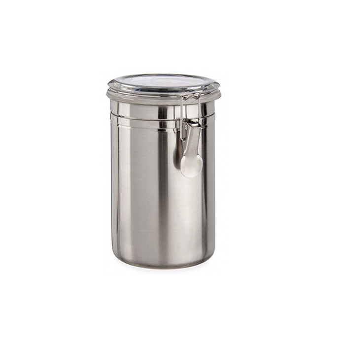 voorraadpot 1000 ml RVS 16 x 10 cm zilver