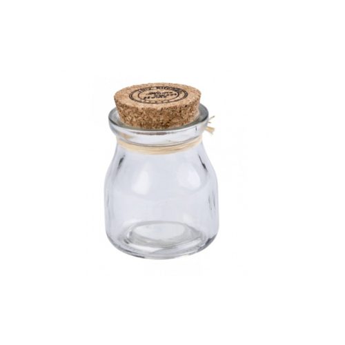 voorraadpot met kurk 6 x 7,5 cm transparant
