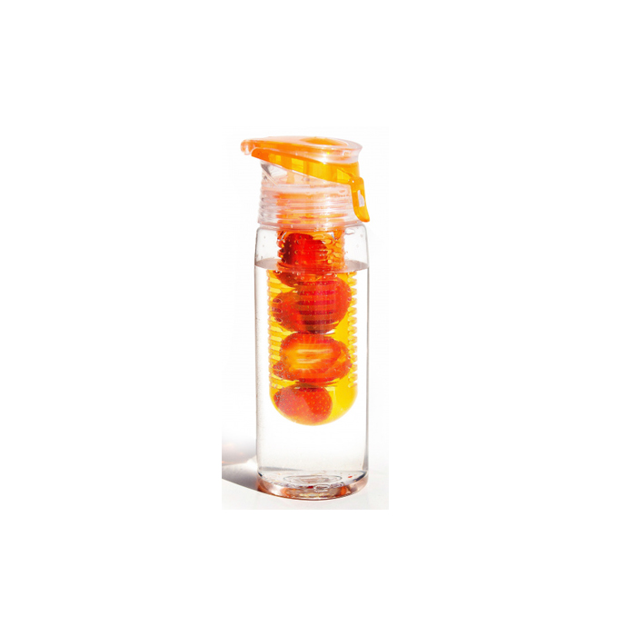 drinkfles Infuse Flavour 600 ml oranje/transparant