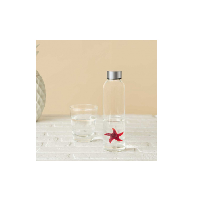 drinkfles Star 500 ml 23 cm glas/RVS transparant - Afbeelding 3