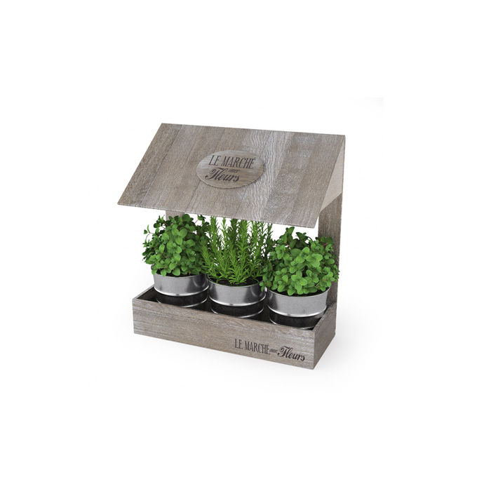 keuken kruidentuin Le Marché aux Fleurs 31 cm hout naturel - Afbeelding 3