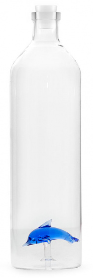 waterfles dolphin 1,2 liter 30 cm glas/siliconen