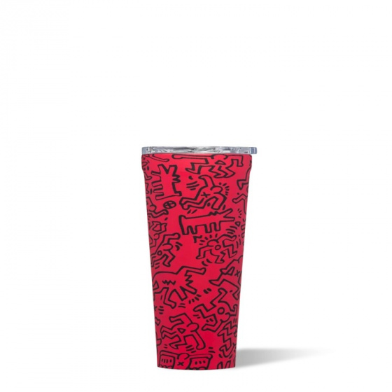 drinkfles Keith Haring 475 ml roestvast staal rood
