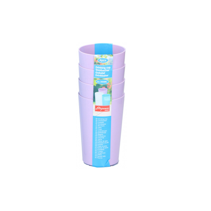 drinkbeker 380 ml polypropeen paars 4 stuks - Afbeelding 3