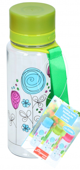 drinkfles 550 ml polyetheen wit/groen - Afbeelding 2