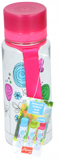drinkfles 550 ml transparant/roze - Afbeelding 2