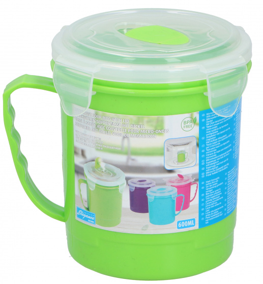 soepbeker 600 ml polypropeen groen 2-delig - Afbeelding 2