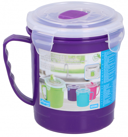 soepbeker 600 ml polypropeen paars 2-delig - Afbeelding 2