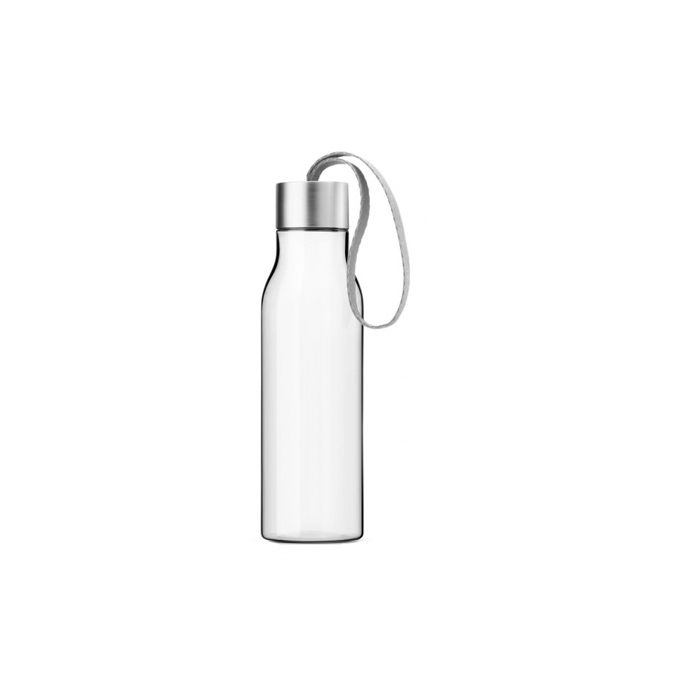 drinkfles 500 ml RVS 6,6 x 23,3 cm transparant/grijs