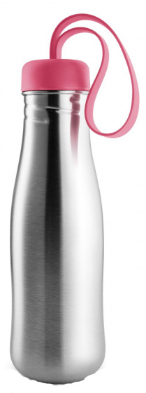 drinkfles Active 700 ml RVS 7,5 x 25,5 cm zilver/rood