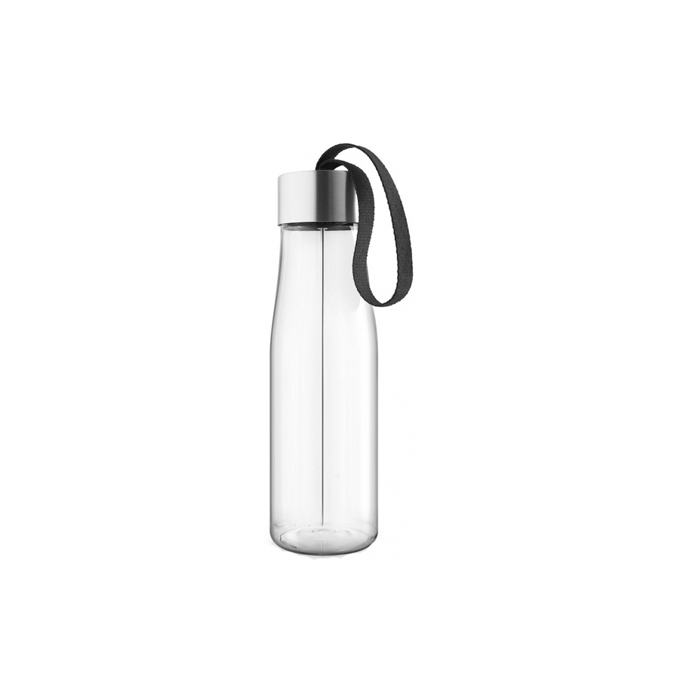 drinkfles MyFlavour 750 ml RVS 25 cm transparant/zwart