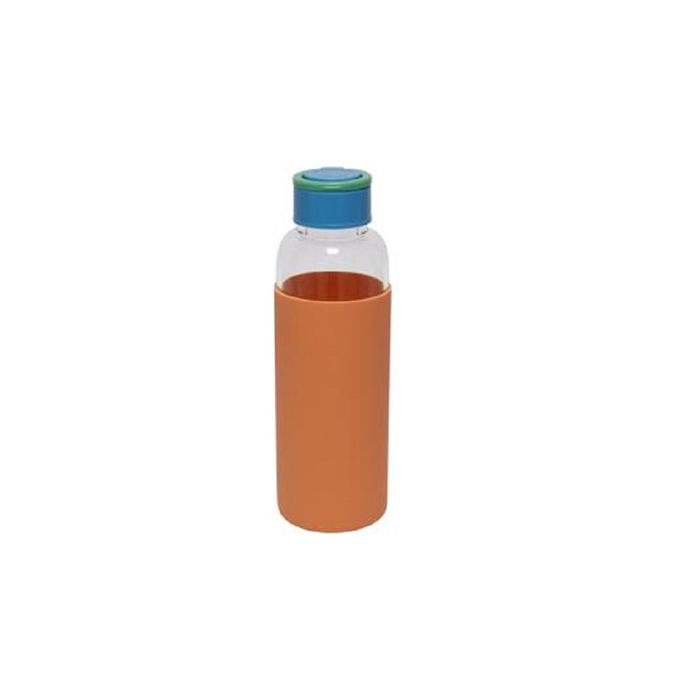waterfles Eco Friendly 6,5 x 20,5 cm 480 ml glas oranje