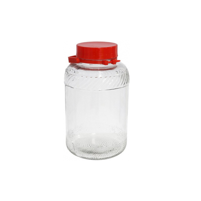 weckpot 20 x 34 cm 8 liter glas transparant/rood
