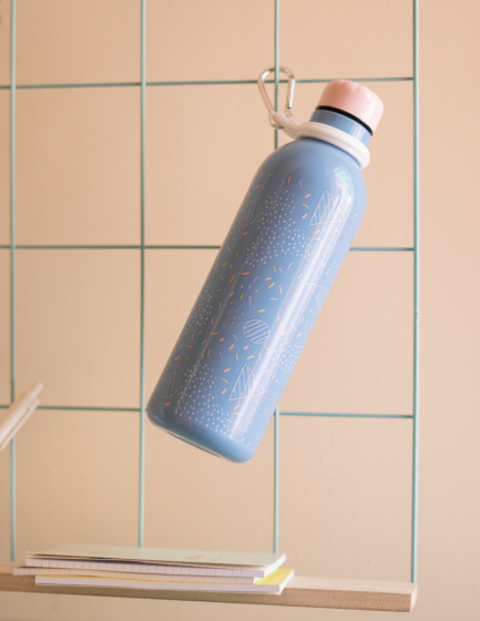drinkfles Amelie 500 ml 7 x 25 cm RVS blauw - Afbeelding 4