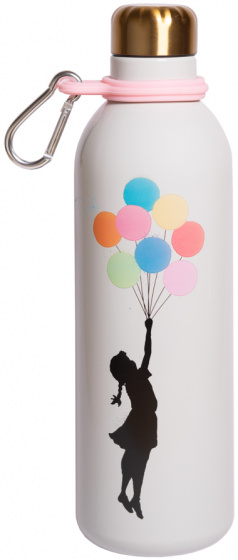 drinkfles Brandalised 500 ml 7 x 25 cm RVS wit - Afbeelding 2