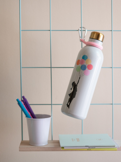 drinkfles Brandalised 500 ml 7 x 25 cm RVS wit - Afbeelding 4