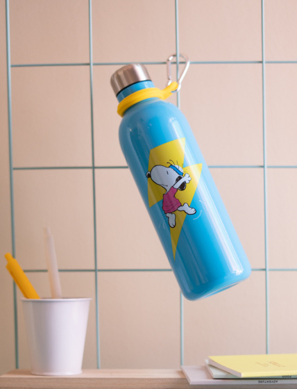drinkfles Snoopy junior 500 ml 7 x 25 cm RVS aqua - Afbeelding 4