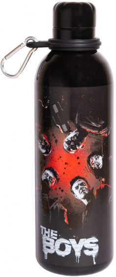 drinkfles The boys 500 ml 7 x 25 cm RVS zwart