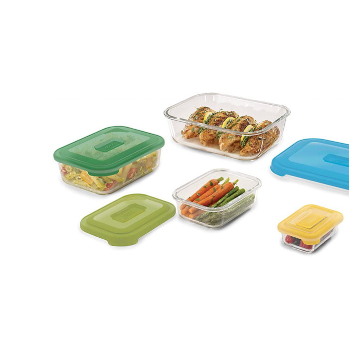 vershoudbakjes Nest 27,5 x 21 cm glas 4 stuks - Afbeelding 2