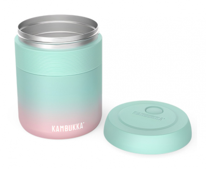 lunchbox Bora Hasselt 500 ml RVS groen/roze - Afbeelding 3