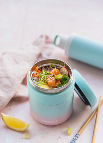 lunchbox Bora Hasselt 500 ml RVS groen/roze - Afbeelding 4