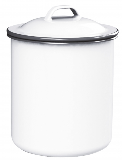 voorraadpot 1 liter 16 x 12 cm staal wit - Afbeelding 2