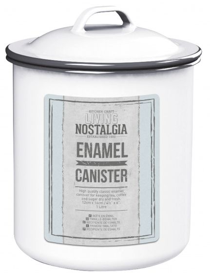 voorraadpot 1 liter 16 x 12 cm staal wit
