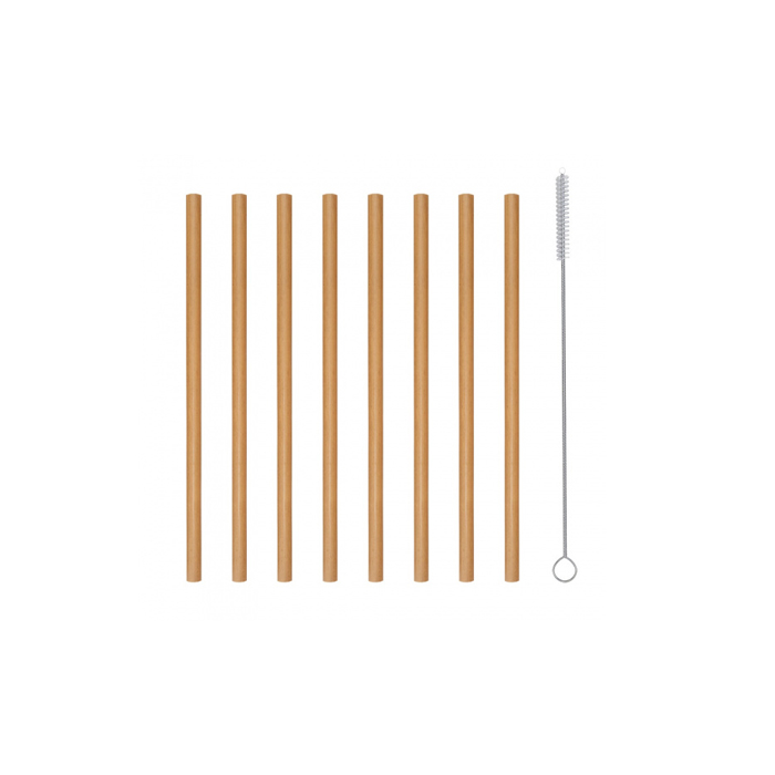 rietjes herbruikbaar 20 x 0,6 cm bamboe bruin 8 stuks