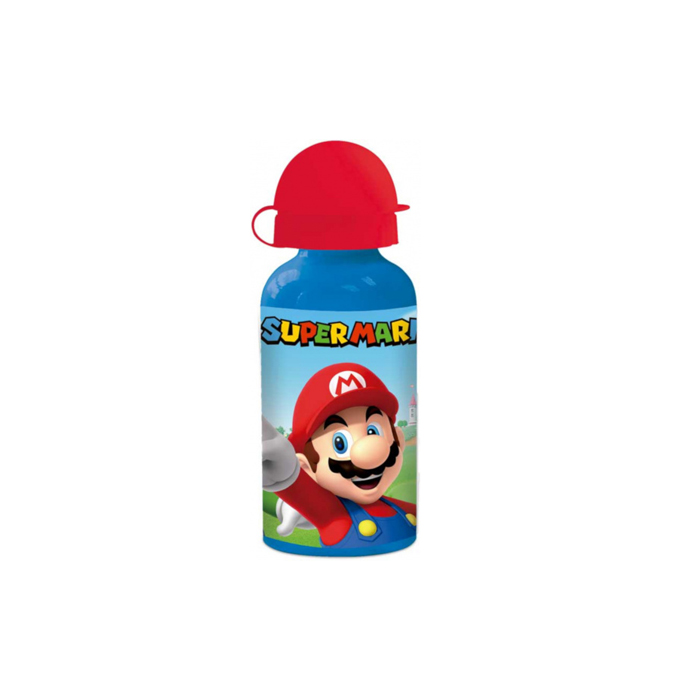 drinkfles Super Mario Bros 400 ml aluminium blauw