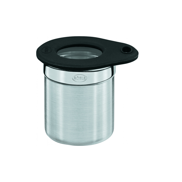 voorraadpot met deksel 100 ml RVS/siliconen zilver