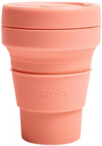 drinkfles Pocket Cup Apricot 355 ml siliconen roze - Afbeelding 2
