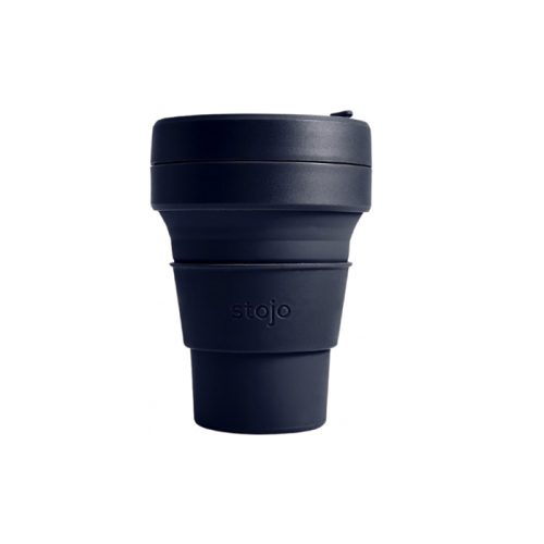 drinkfles Pocket Cup Denim siliconen 355 ml blauw