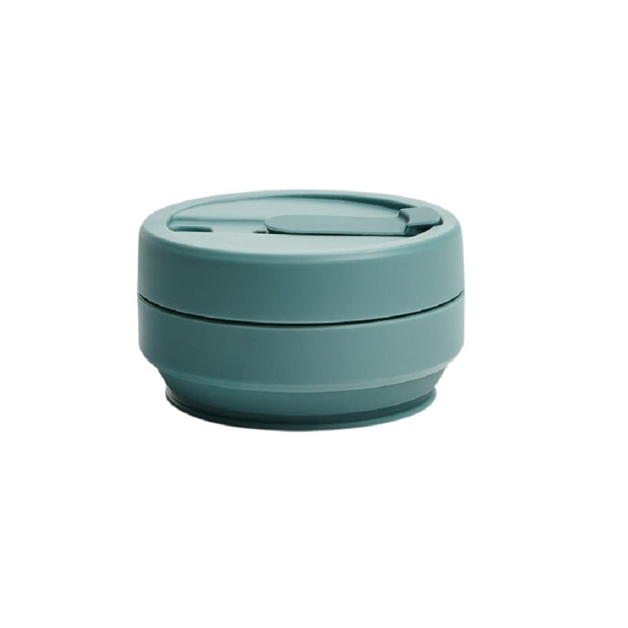drinkfles Pocket Eucalyptus siliconen 355 ml turquoise - Afbeelding 2