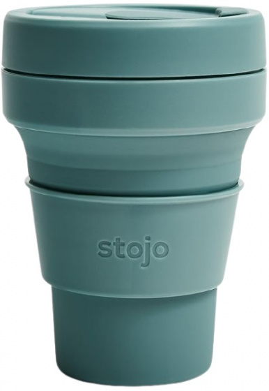 drinkfles Pocket Eucalyptus siliconen 355 ml turquoise