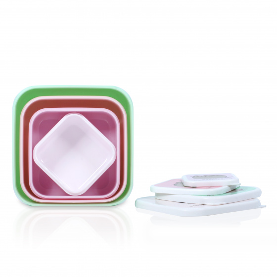 Pusheen Lunchbox plastic 12 x 12 x 5,5 cm 4 delig - Afbeelding 2