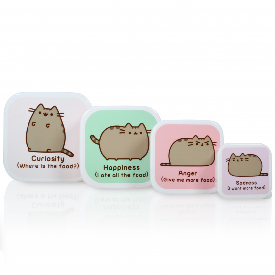 Pusheen Lunchbox plastic 12 x 12 x 5,5 cm 4 delig