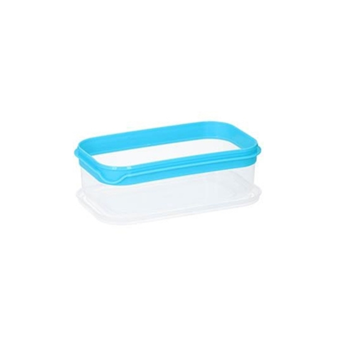 lunchbox 19,5 x 11,5 cm 900 ml transparant/blauw 2-delig