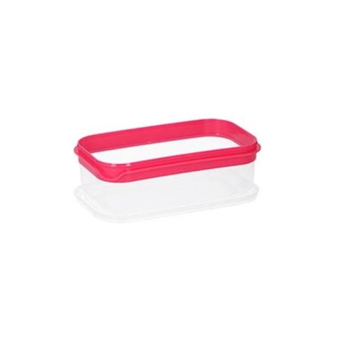 lunchbox 19,5 x 11,5 cm transparant/roze 900 ml 2-delig