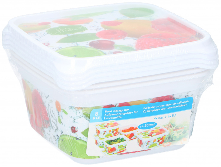 vershoudbak 500 ml polypropeen wit 4 stuks - Afbeelding 2