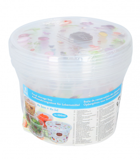 vershoudbak 500 ml polypropeen transparant 4 stuks - Afbeelding 2