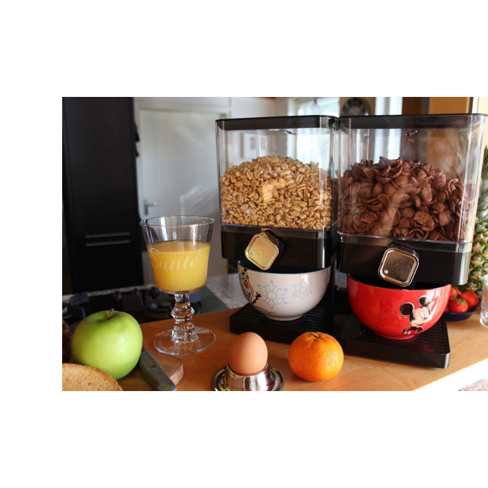 cornflakes dispenser 34 x 16,5 x 31,5 cm zwart - Afbeelding 2